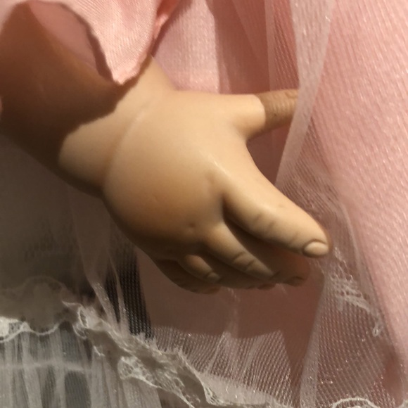 Gorgeous porcelain face baby doll Beautiful red hair adorned w a floral wreath - Picture 9 of 9